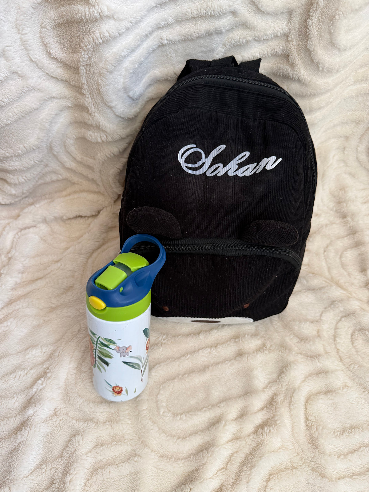 Pack petite rentrée enfant personnalisé – Sac à dos & gourde