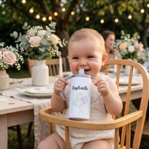 Tasse bébé personnalisée anti-fuite 350 ml - Prénom au choix  I Dès 6 mois