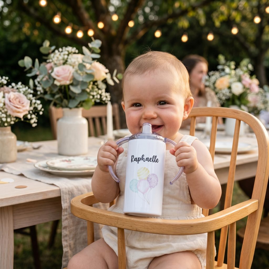 Tasse bébé personnalisée anti-fuite